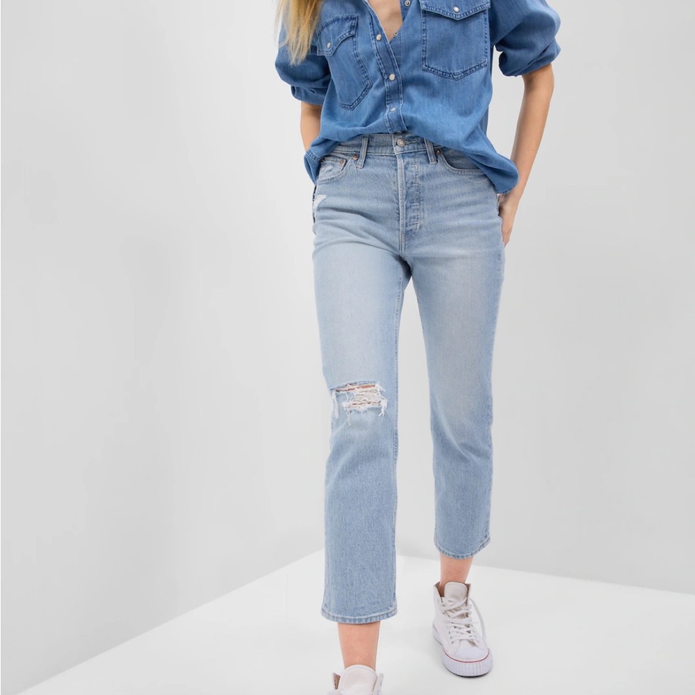 Gap High Rise Cheeky Straight Jeans - Light Wash
